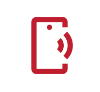 red iconography of cell phone