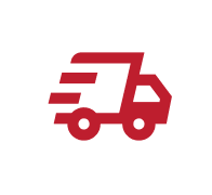 red iconography of delivery truck